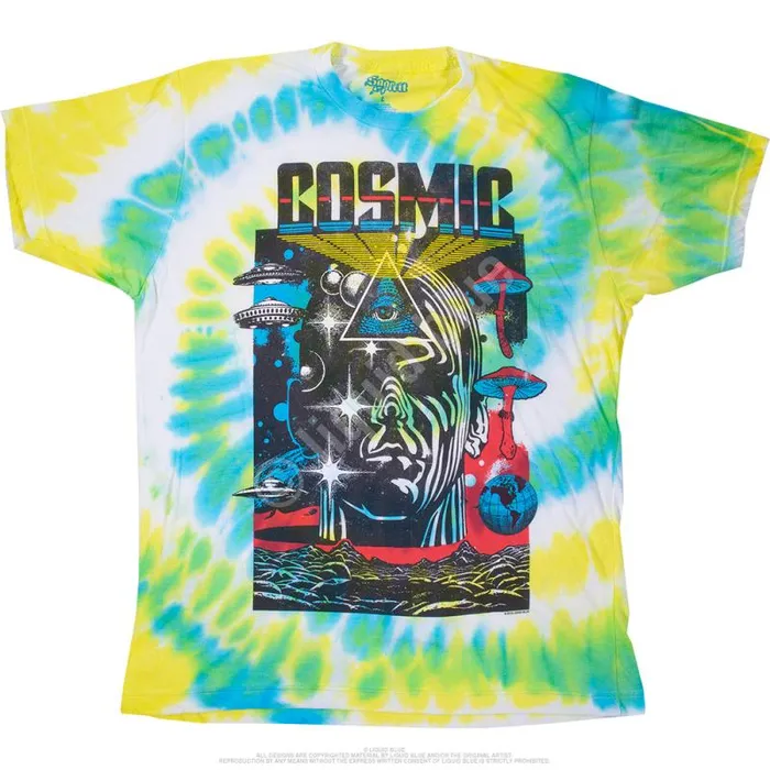 Liquid Blue TShirt Men Cosmic TieDye TShirt