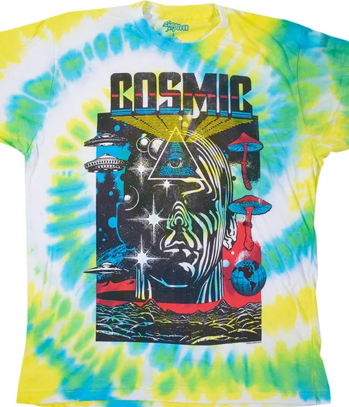 Liquid Blue TShirt Men Cosmic TieDye TShirt