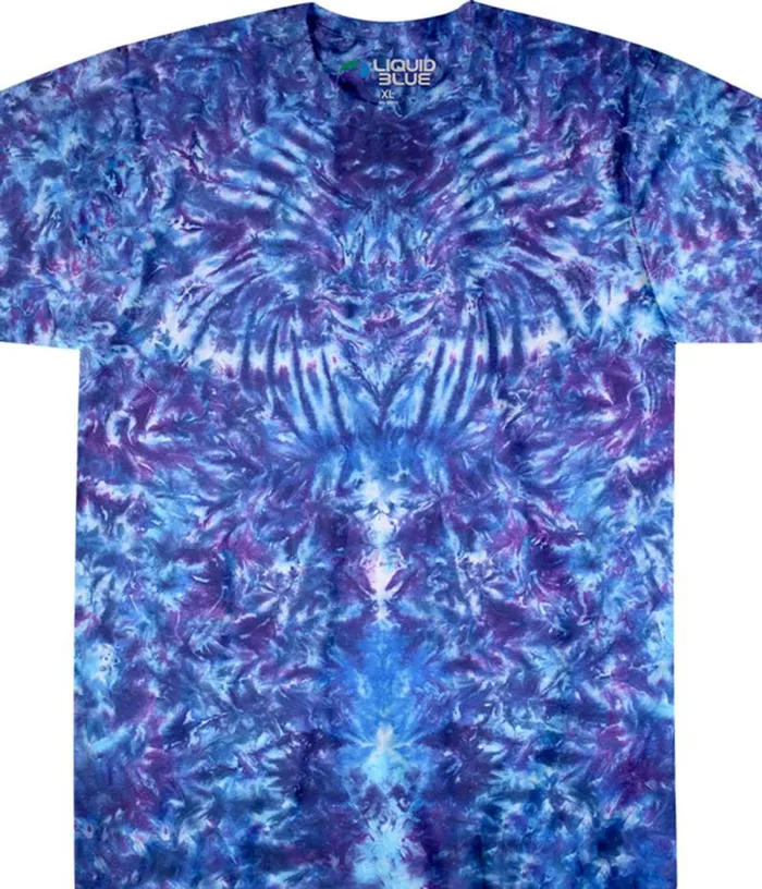 Liquid Blue TShirt Men Crazy Blue Krinkle Unprinted TieDye TShirt