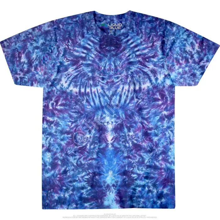Liquid Blue TShirt Men Crazy Blue Krinkle Unprinted TieDye TShirt