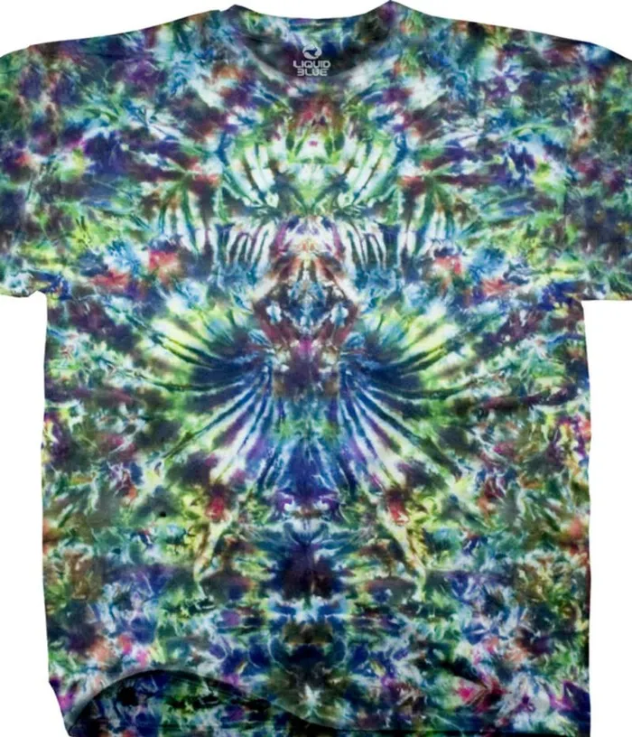 Liquid Blue TShirt Men Crazy Krinkle Unprinted TieDye TShirt