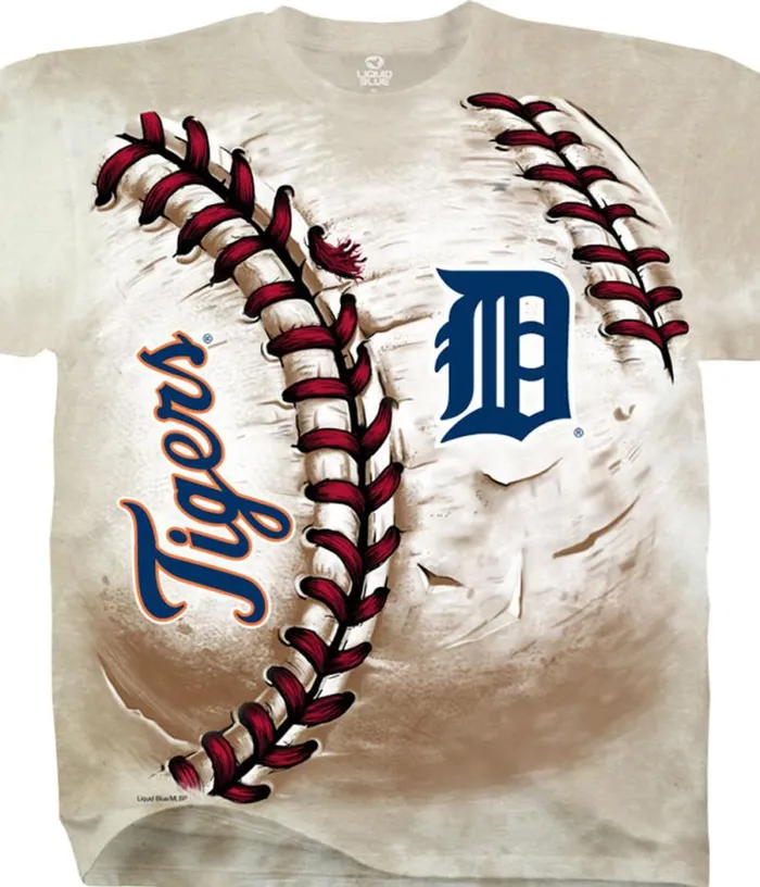 Liquid Blue TShirt Men Detroit Tigers Hardball TieDye TShirt