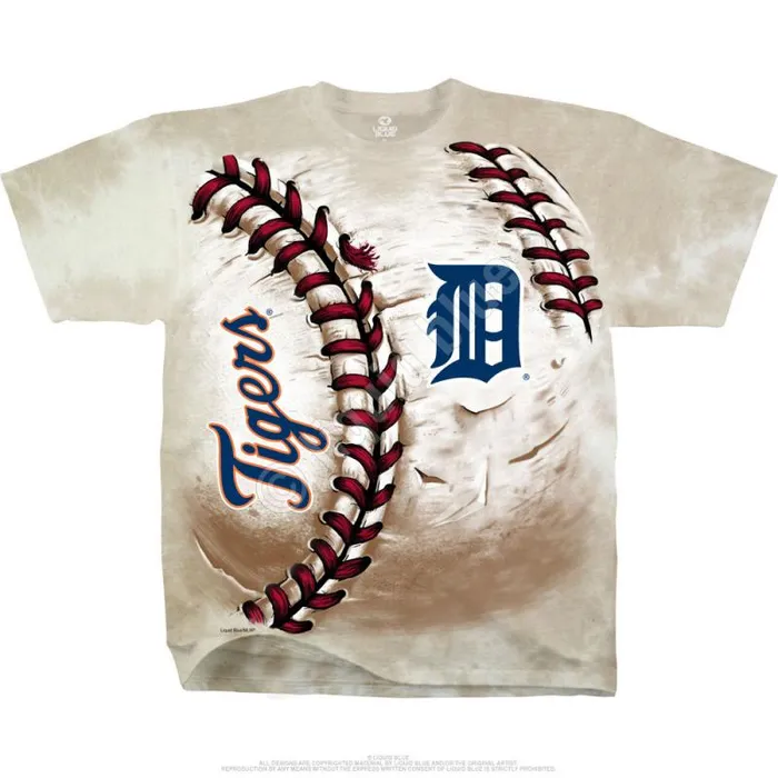 Liquid Blue TShirt Men Detroit Tigers Hardball TieDye TShirt