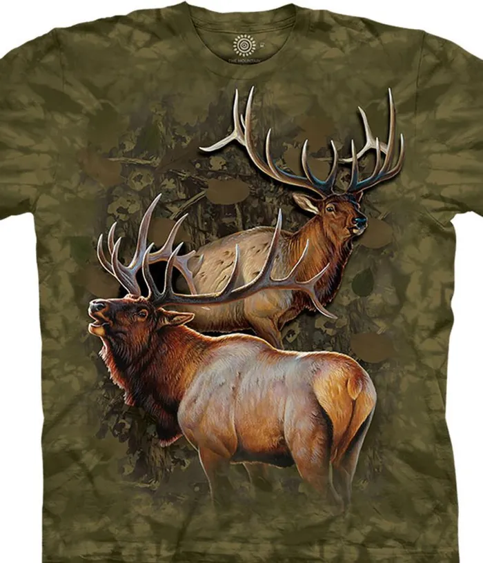Liquid Blue TShirt Men Elk Duo Classic Cotton TShirt