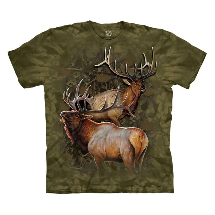 Liquid Blue TShirt Men Elk Duo Classic Cotton TShirt
