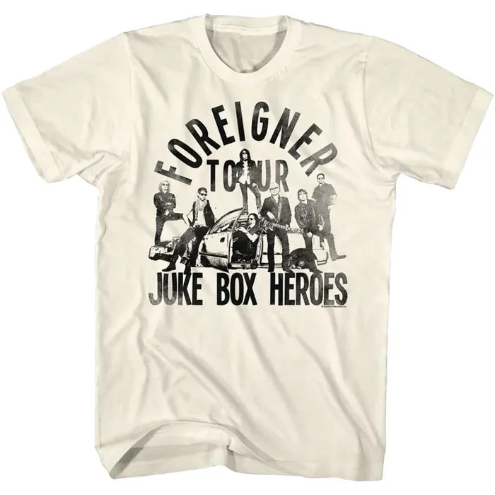 Liquid Blue TShirt Men Foreigner Juke Box Heroes Tan TShirt