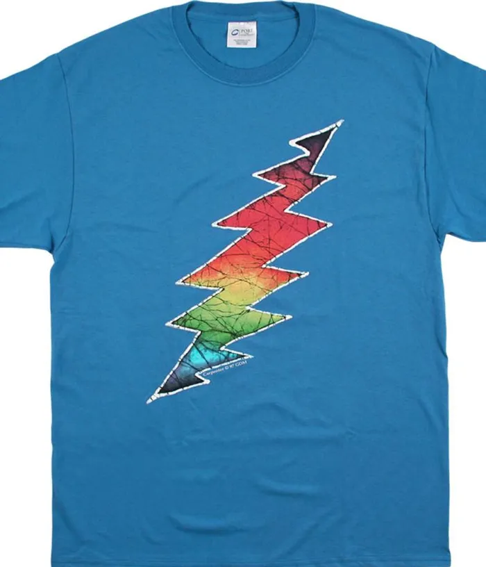 Liquid Blue TShirt Men GD Lightning Bolt Blue TShirt