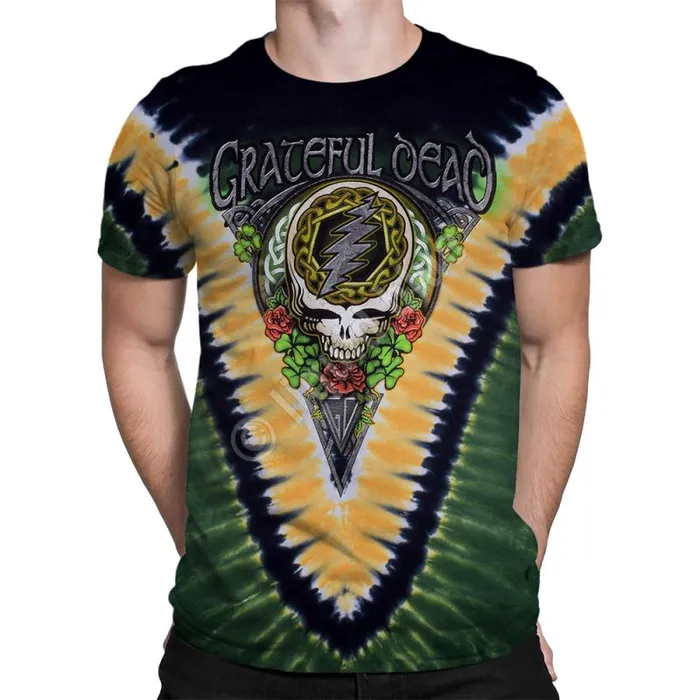 Liquid Blue TShirt Men GD Shamrock V TieDye TShirt