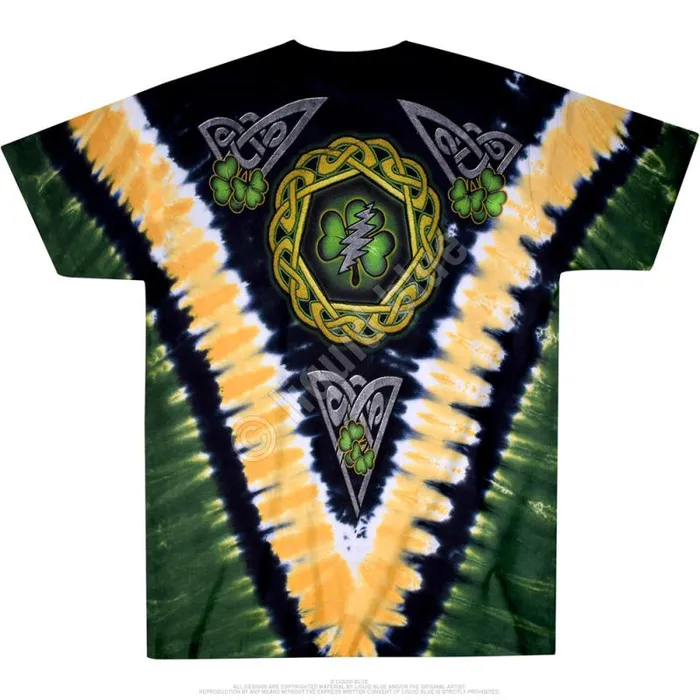 Liquid Blue TShirt Men GD Shamrock V TieDye TShirt