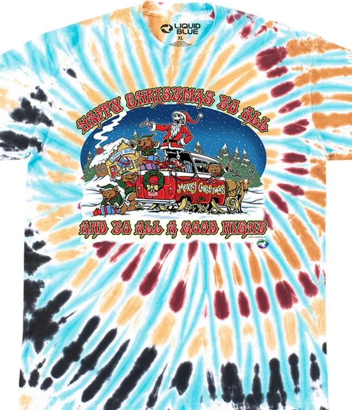 Liquid Blue TShirt Men Happy Christmas TShirt