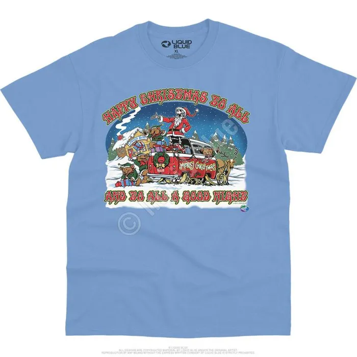Liquid Blue TShirt Men Happy Christmas TShirt