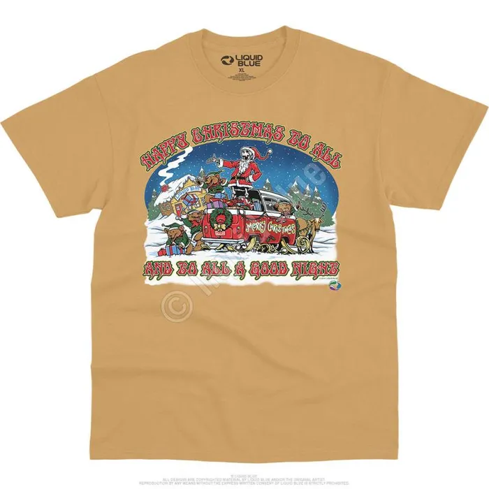 Liquid Blue TShirt Men Happy Christmas TShirt