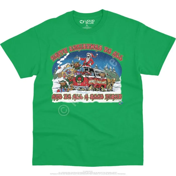 Liquid Blue TShirt Men Happy Christmas TShirt