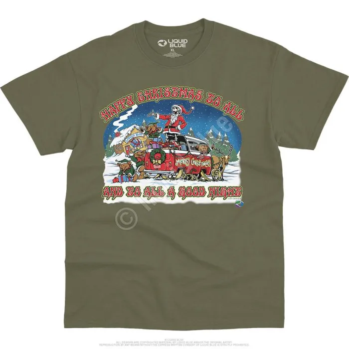 Liquid Blue TShirt Men Happy Christmas TShirt