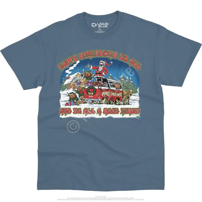 Liquid Blue TShirt Men Happy Christmas TShirt