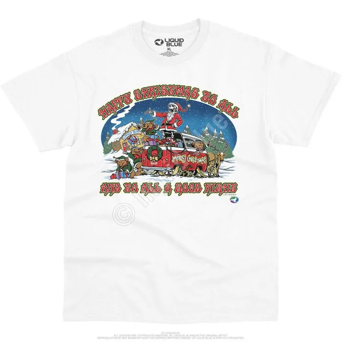 Liquid Blue TShirt Men Happy Christmas TShirt