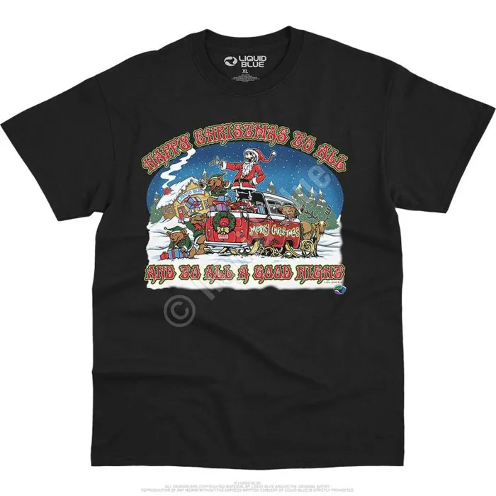 Liquid Blue TShirt Men Happy Christmas TShirt