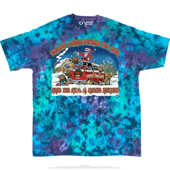 Liquid Blue TShirt Men Happy Christmas TShirt