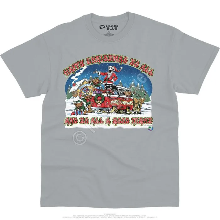 Liquid Blue TShirt Men Happy Christmas TShirt