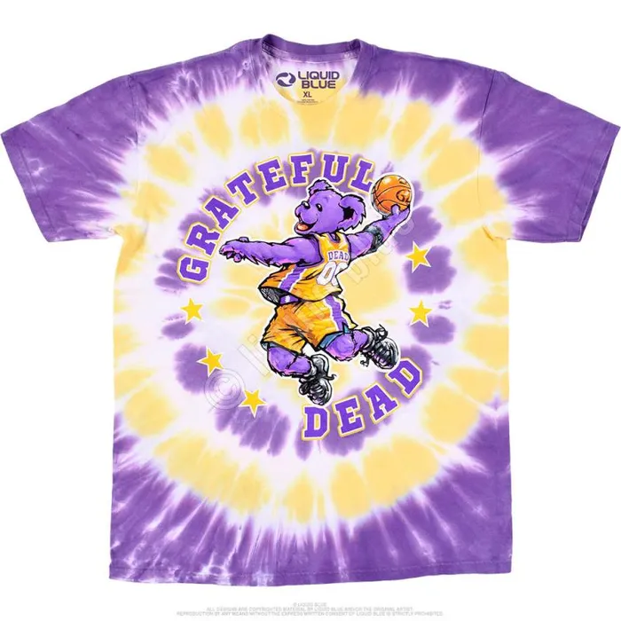 Liquid Blue TShirt Men Hoops Bear TieDye TShirt