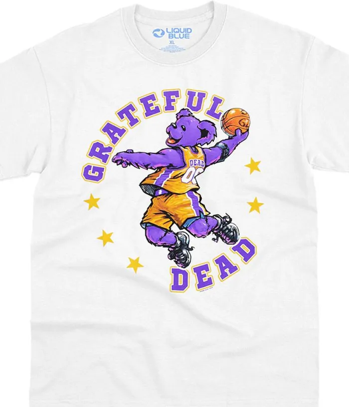 Liquid Blue TShirt Men Hoops Bear White TShirt