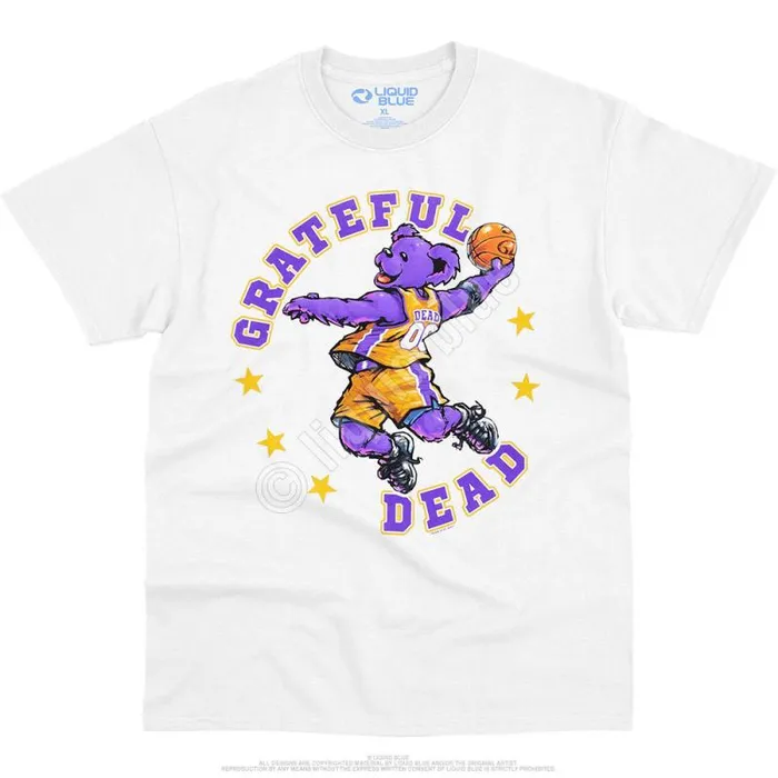 Liquid Blue TShirt Men Hoops Bear White TShirt