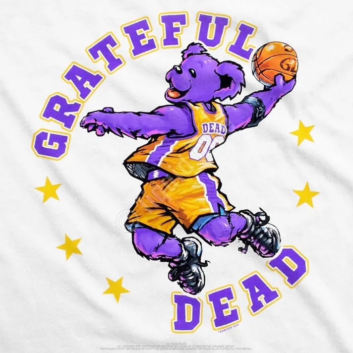 Liquid Blue TShirt Men Hoops Bear White TShirt