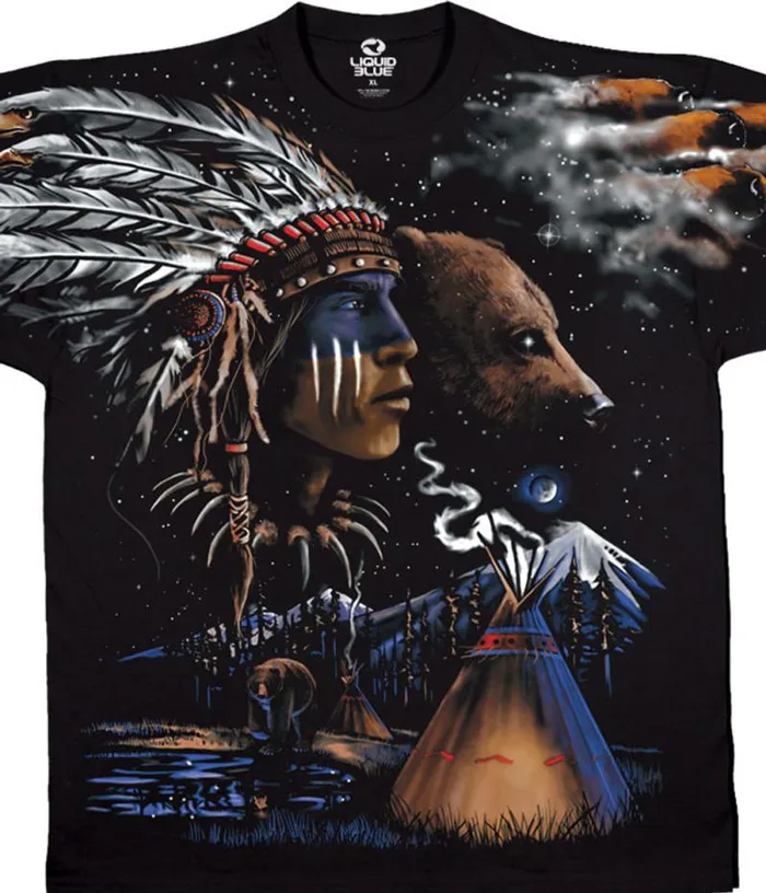 Liquid Blue TShirt Men Indian Bear Black TShirt