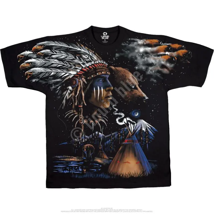 Liquid Blue TShirt Men Indian Bear Black TShirt