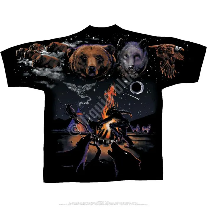 Liquid Blue TShirt Men Indian Bear Black TShirt