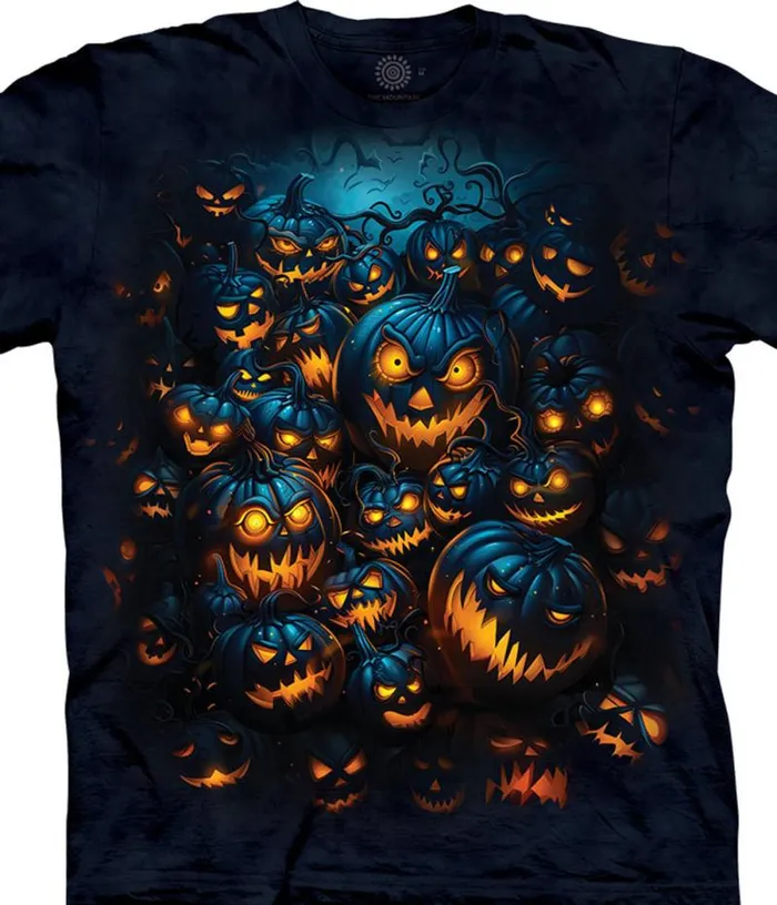 Liquid Blue TShirt Men JackOLantern Pile Classic Cotton TShirt