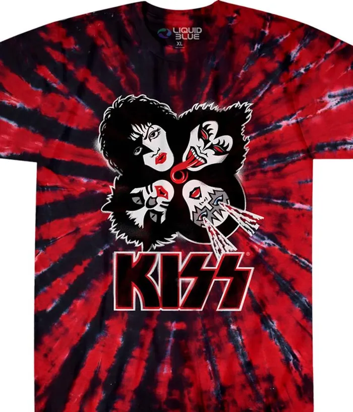 Liquid Blue TShirt Men KISS Burst TieDye TShirt