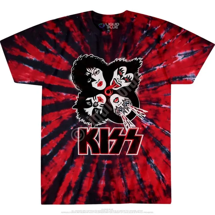 Liquid Blue TShirt Men KISS Burst TieDye TShirt