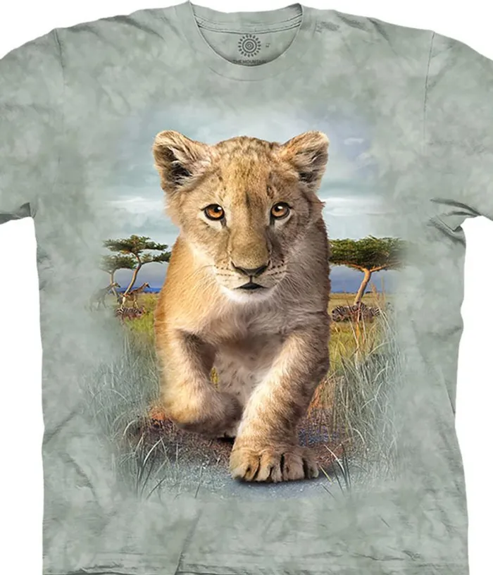 Liquid Blue TShirt Men Lion Cub Classic Cotton TShirt