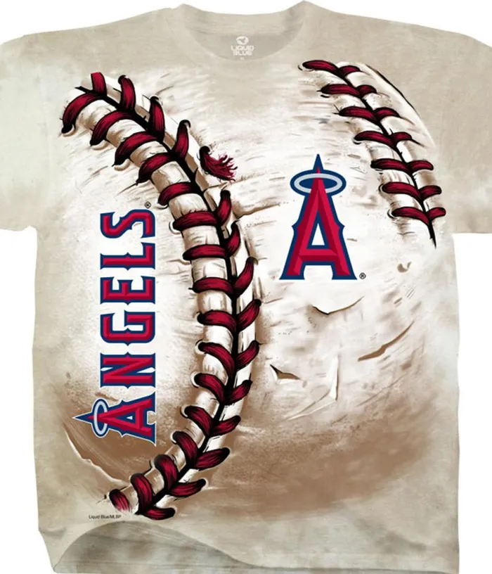 Liquid Blue TShirt Men Los Angeles Angels Hardball TieDye TShirt