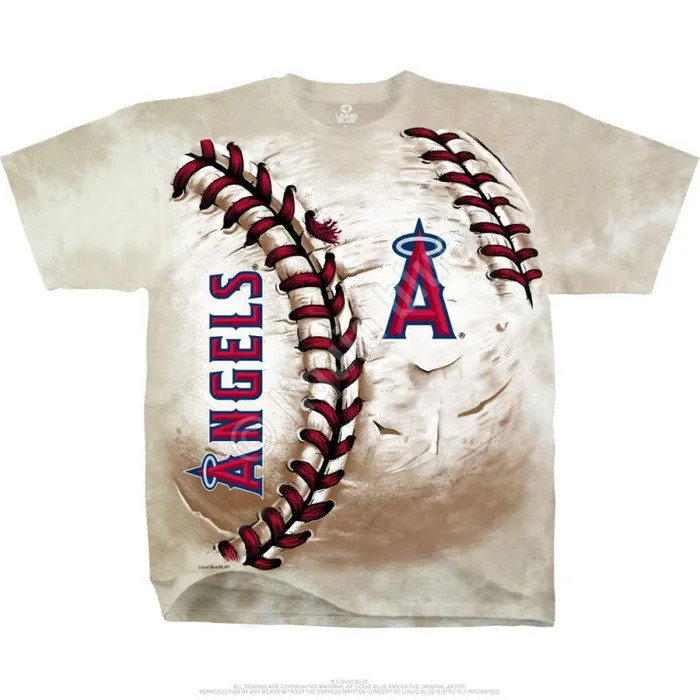 Liquid Blue TShirt Men Los Angeles Angels Hardball TieDye TShirt