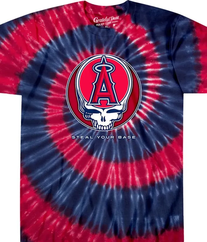 Liquid Blue TShirt Men Los Angeles Angels Steal Your Base TieDye TShirt