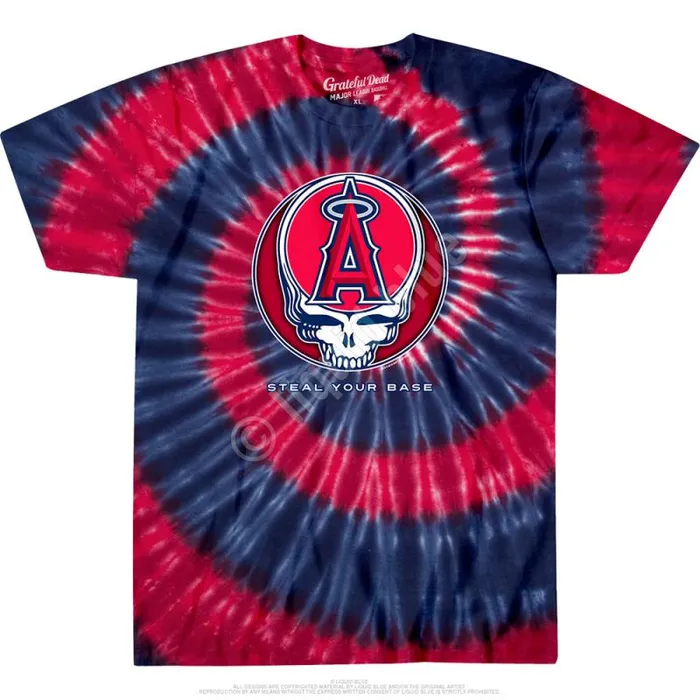 Liquid Blue TShirt Men Los Angeles Angels Steal Your Base TieDye TShirt