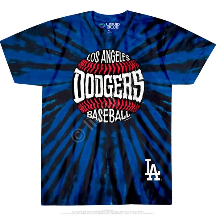 Liquid Blue TShirt Men Los Angeles Dodgers Burst TieDye TShirt