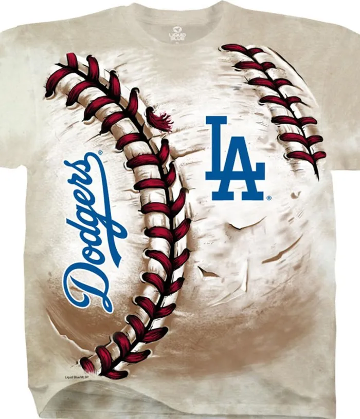 Liquid Blue TShirt Men Los Angeles Dodgers Hardball TieDye TShirt