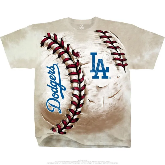 Liquid Blue TShirt Men Los Angeles Dodgers Hardball TieDye TShirt