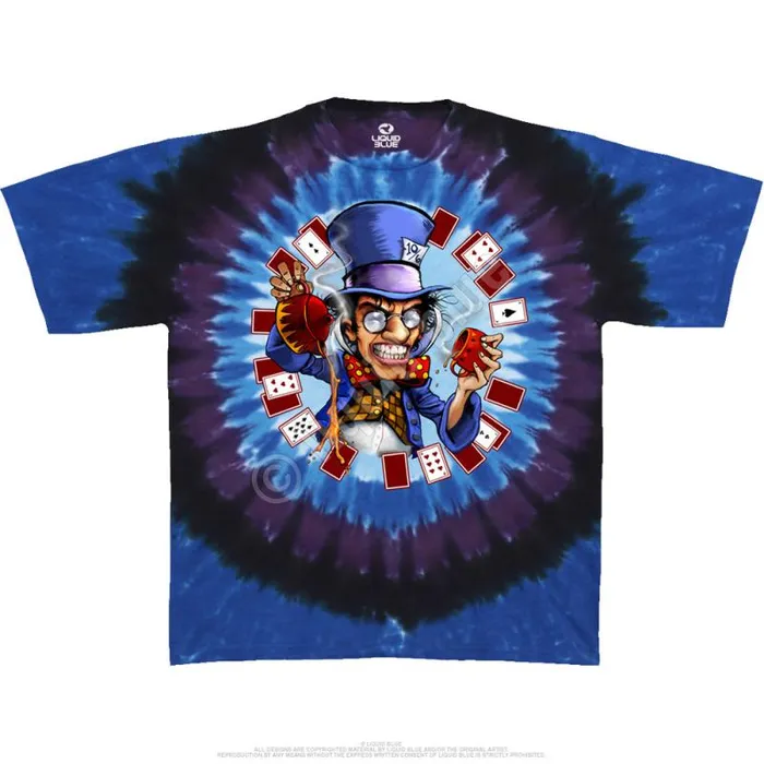 Liquid Blue TShirt Men Mad Hatter TieDye TShirt