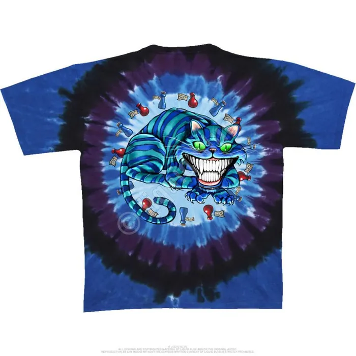 Liquid Blue TShirt Men Mad Hatter TieDye TShirt