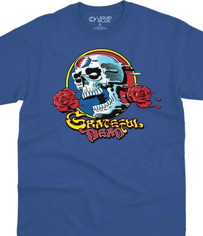 Liquid Blue TShirt Men Melt Your Face Denim TShirt