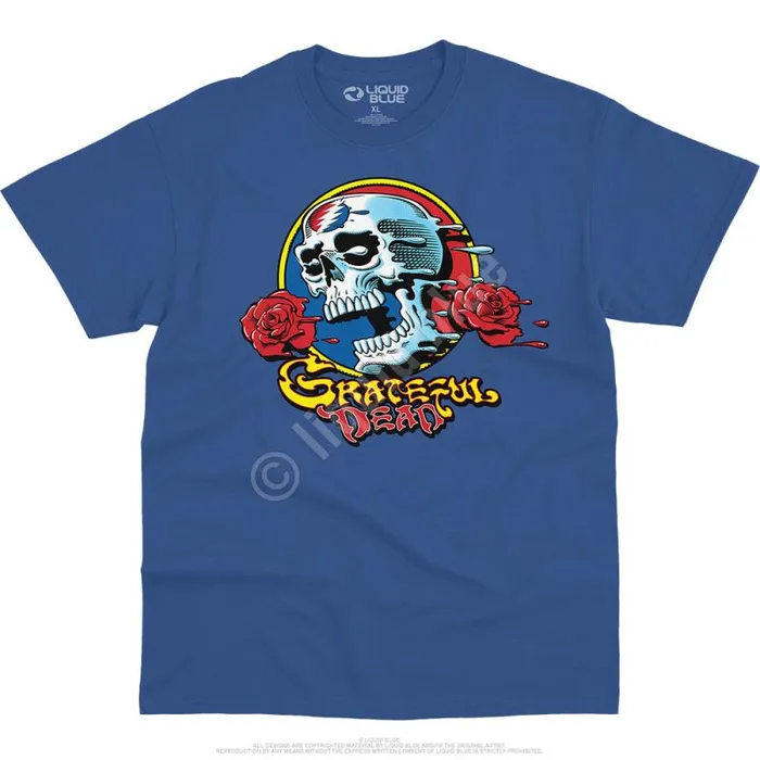 Liquid Blue TShirt Men Melt Your Face Denim TShirt