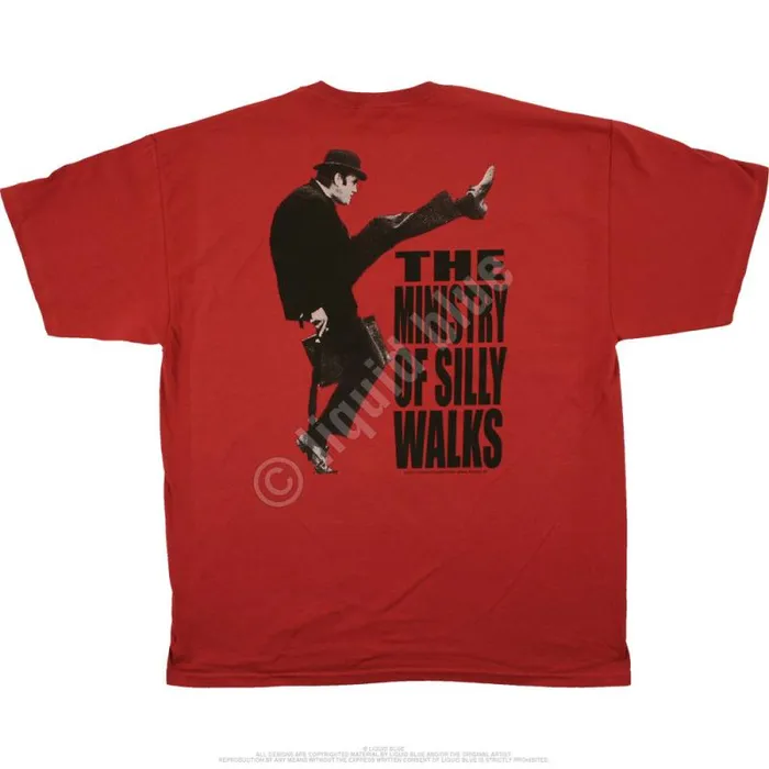 Liquid Blue TShirt Men Ministry Of Silly Walks Red TShirt