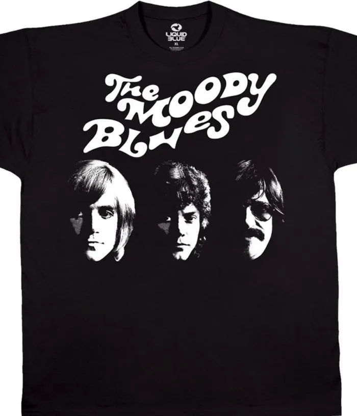 Liquid Blue TShirt Men Moody Blues Silhouette Black TShirt