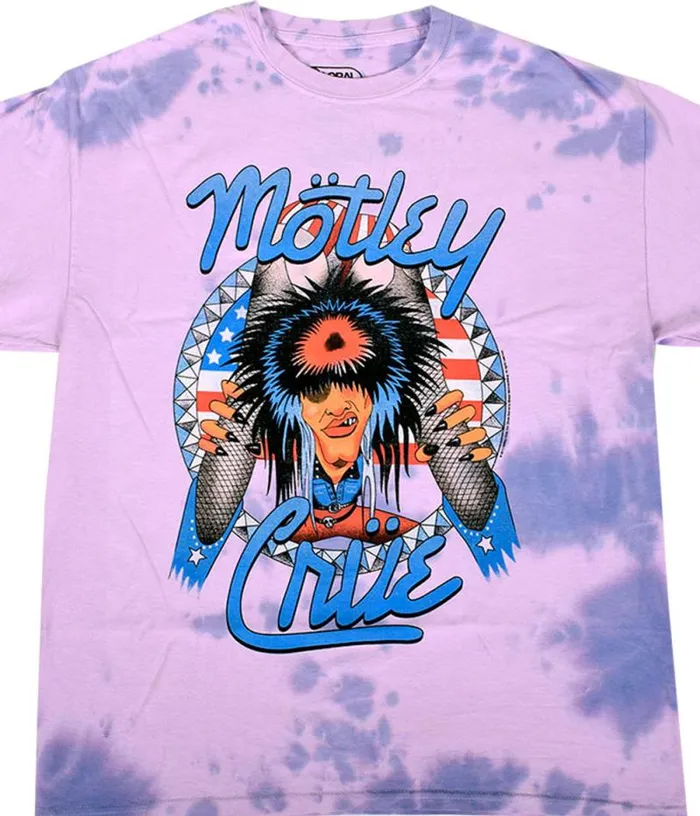 Liquid Blue TShirt Men Motley Crue Americana TieDye TShirt