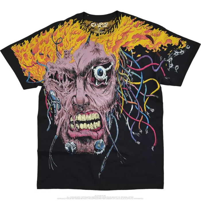Liquid Blue TShirt Men Overload Black TShirt