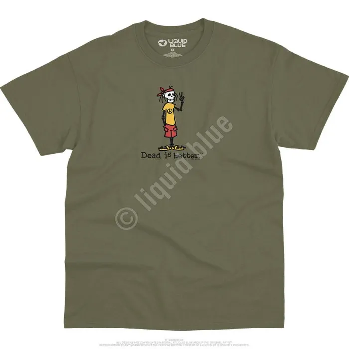 Liquid Blue TShirt Men Peace Dead Is Better TShirt